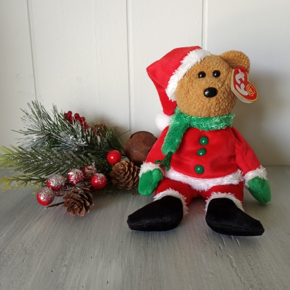 Kringle Santa Bear TY Beanie Baby NWT